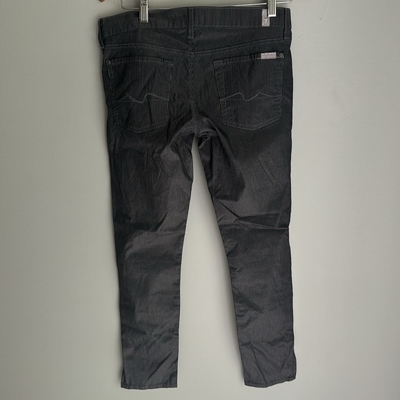 7 For All Mankind Women’s size 29 Roxanne Dark Gray Pinstripe Ankle Pants - Picture 5 of 10